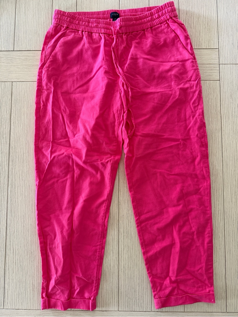 J. Crew Girls' Bright Hot Pink Elastic-Waist Casual Pants